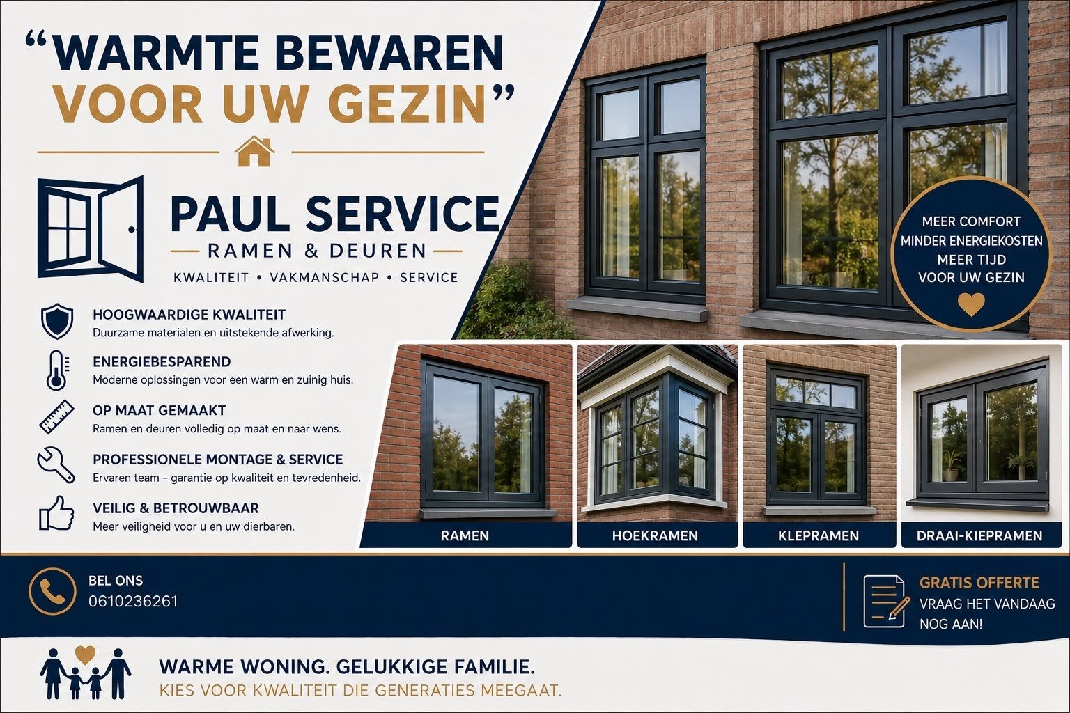 Kunststof Ramen en Deuren - Verkoop en Montage, Doe-het-zelf en Verbouw, Deuren en Horren, Kunststof, Nieuw, Ophalen of Verzenden