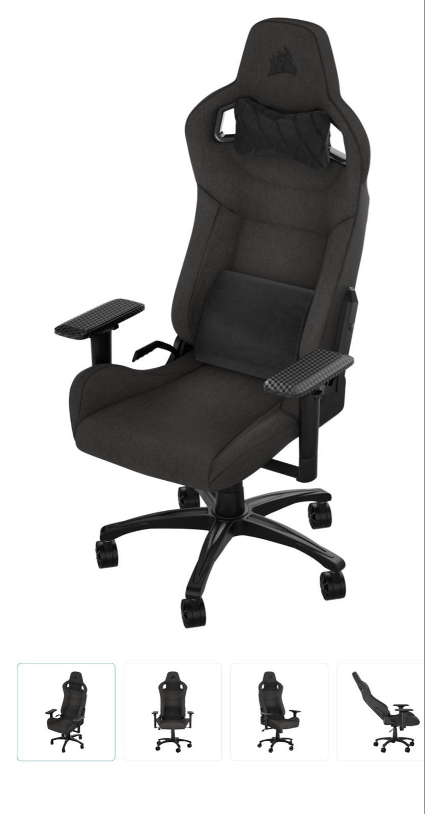 Corsair T3 Rush Gaming Stoel - donkergrijs, Gaming bureaustoel, Nieuw, Ophalen of Verzenden, Grijs