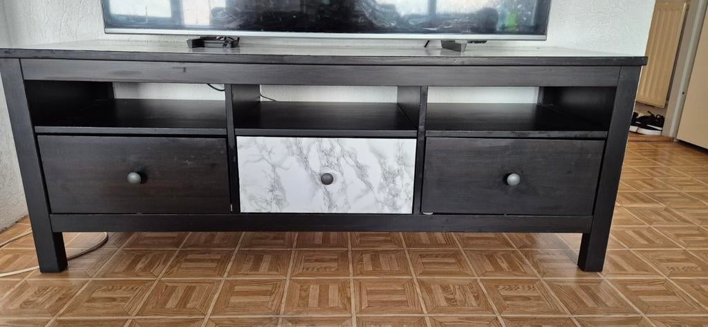 Tv meubel zwart/marmer, Ophalen, Gebruikt, 50 tot 100 cm, Minder dan 100 cm