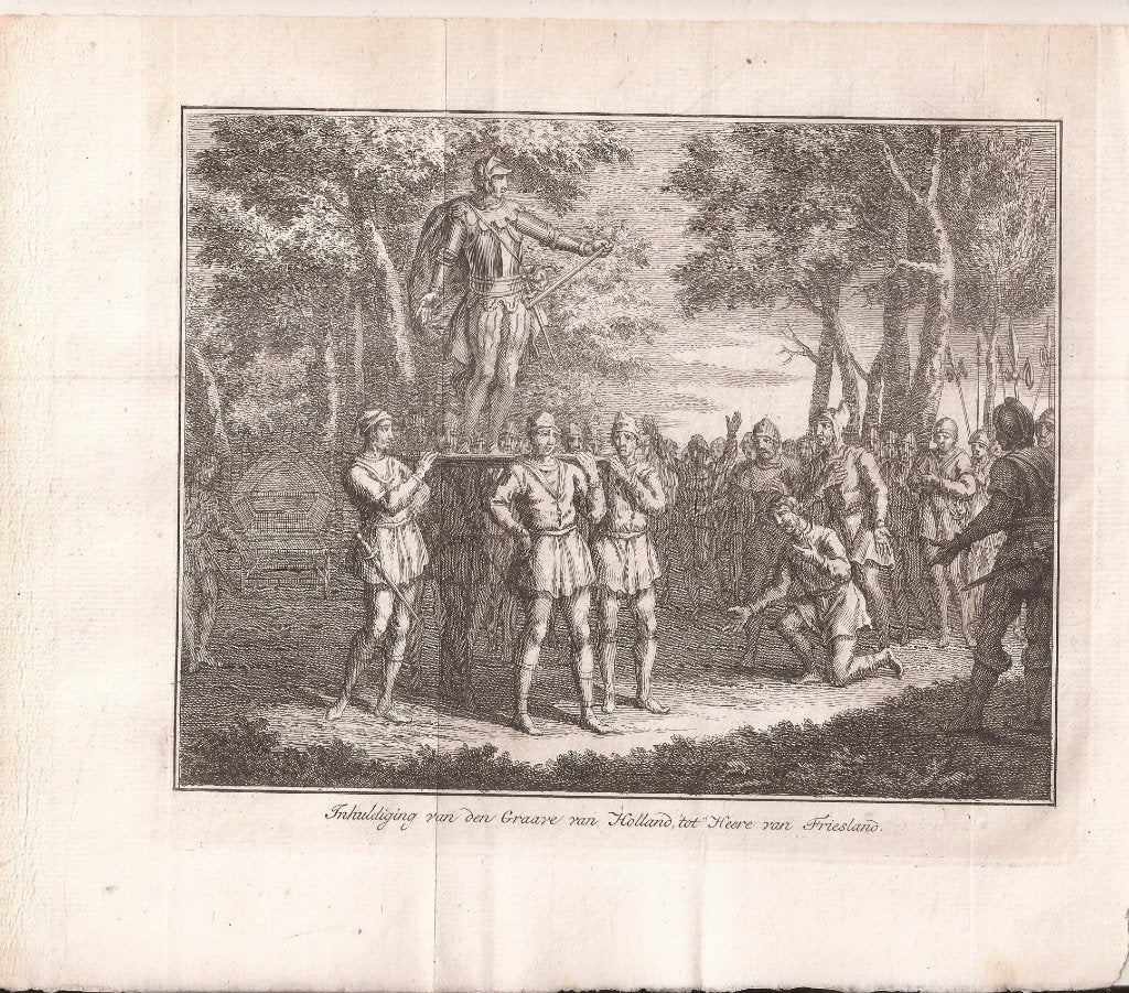 Inhuldiging v.d. Graave van Holland tot Heere van Friesland, 19 cm, Ophalen of Verzenden, 15 cm, 1700 - 1799