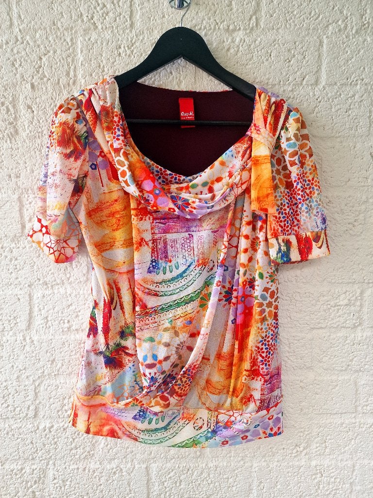 Top watervalhals maat 40 multicolor soepel, Maat 38/40 (M), Overige kleuren, Ophalen of Verzenden, Zo goed als nieuw