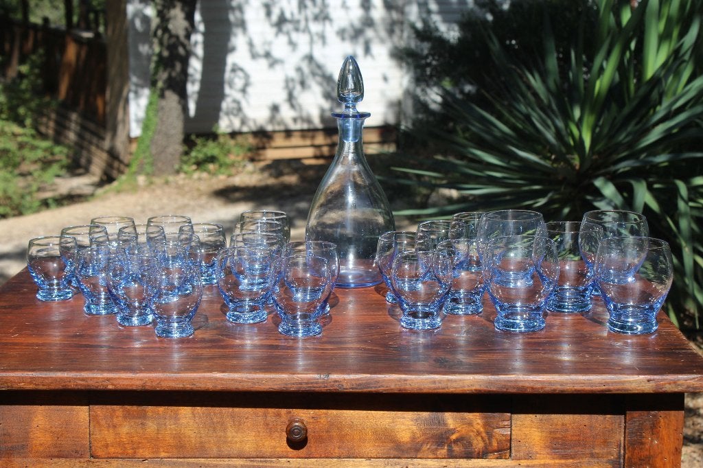 Brocante - Gezellig glasservies met karaf!, Ophalen, Glas of Glazen, Gebruikt, Glas