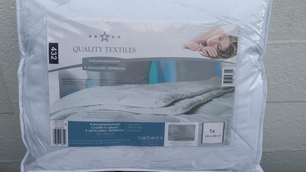 4-seizoenen dekbed 240x220 cm - Quality Textiles, Huis en Inrichting, Slaapkamer | Beddengoed, Ophalen of Verzenden