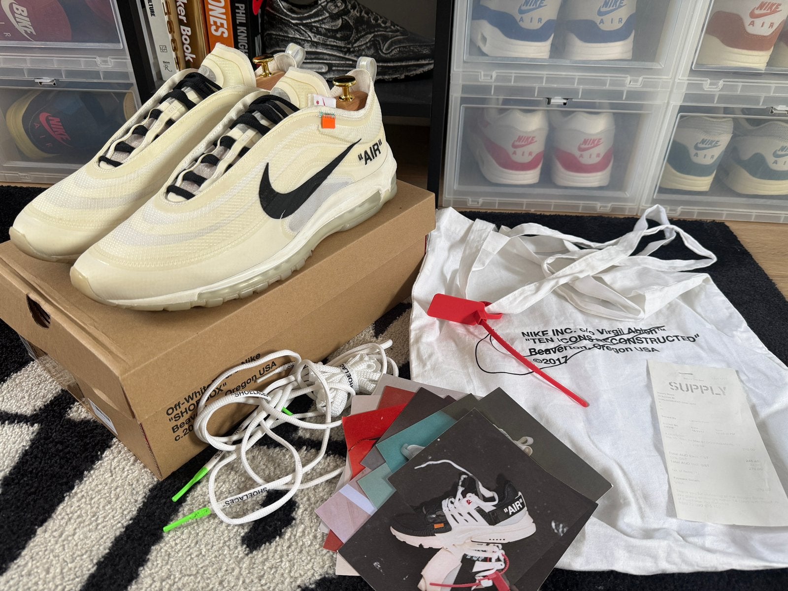 Nike x Off White Air Max 97 ‘The Ten’, Wit, Ophalen of Verzenden, Sneakers of Gympen, Gedragen