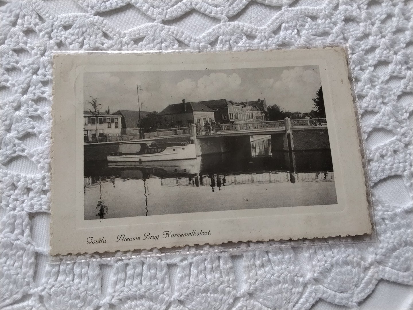Gouda Nieuwe Brug Karnemelk sloot, Ophalen of Verzenden, 1940 tot 1960, Gelopen, Zuid-Holland
