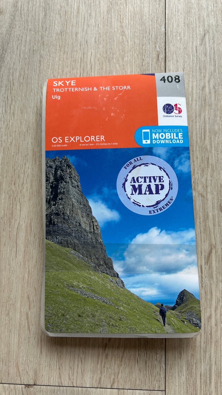 OS Explorer Active Kaart 408 Skye, Boeken, Atlassen en Landkaarten, Verenigd Koninkrijk, 2000 tot heden, Nieuw, Ophalen of Verzenden