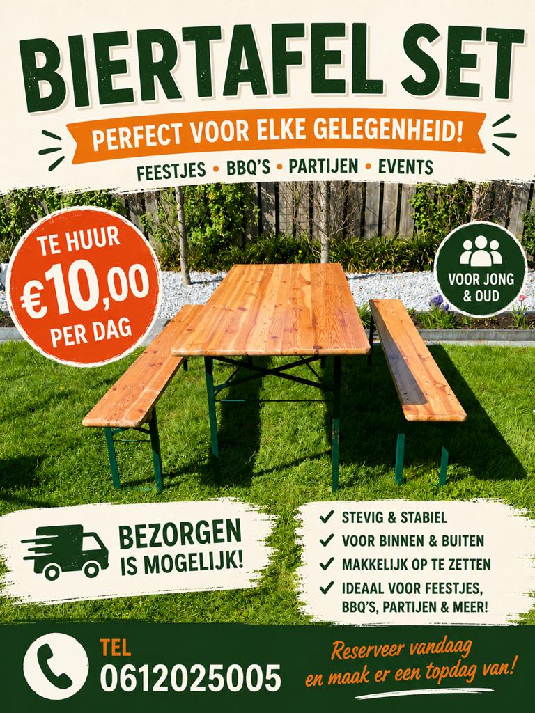 Biertafels en statafels te huur, Ophalen, Zo goed als nieuw