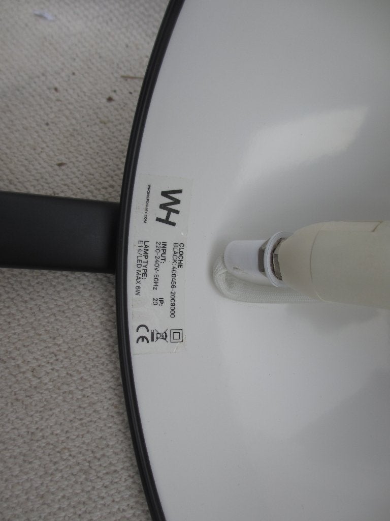HAY Cloche Tafellamp, zwart, Ophalen of Verzenden, Zo goed als nieuw, Metaal, Minder dan 50 cm