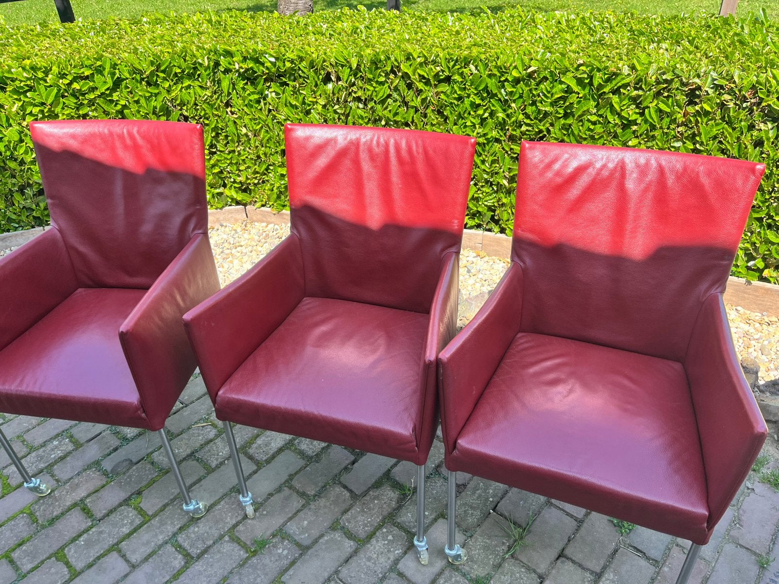 Eetkamerstoelen 6 stuks leder Bert Plantagie, Huis en Inrichting, Ophalen, Leer, Zo goed als nieuw, Vijf, Zes of meer stoelen