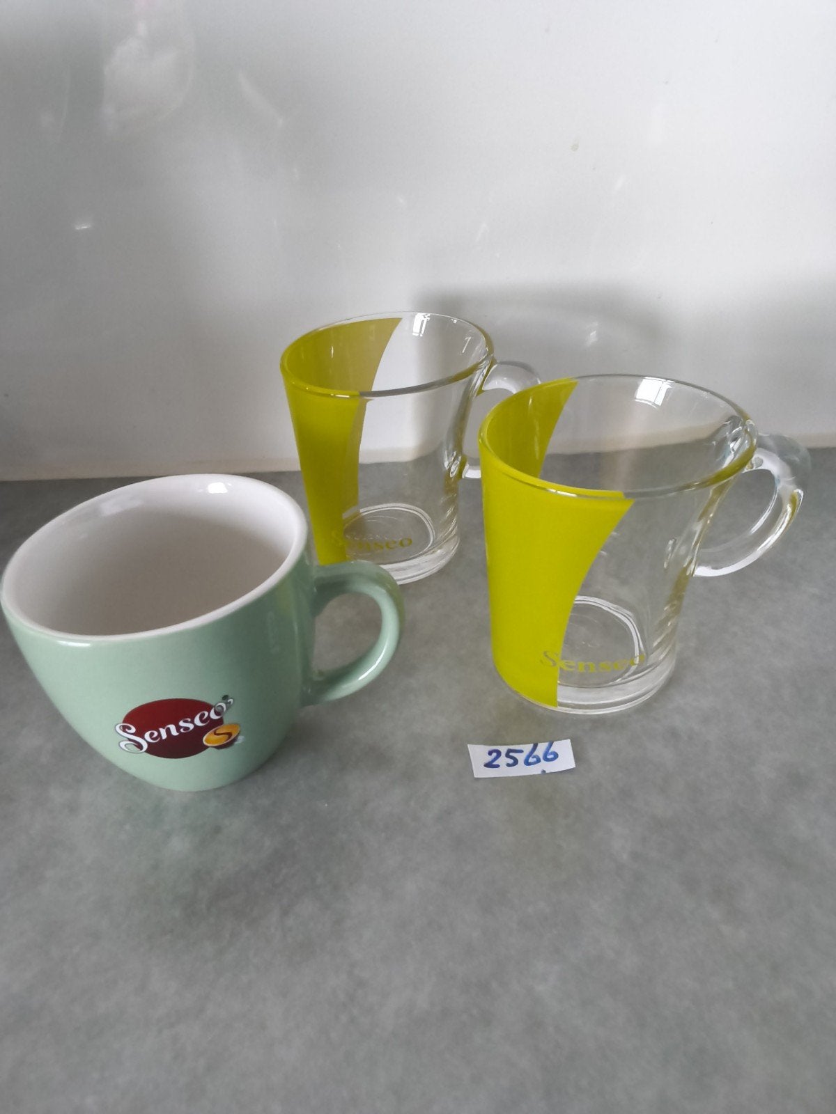 3 Senseo mokjes, glazen, Huis en Inrichting, Glas of Glazen, Ophalen of Verzenden, Overige stijlen, Glas
