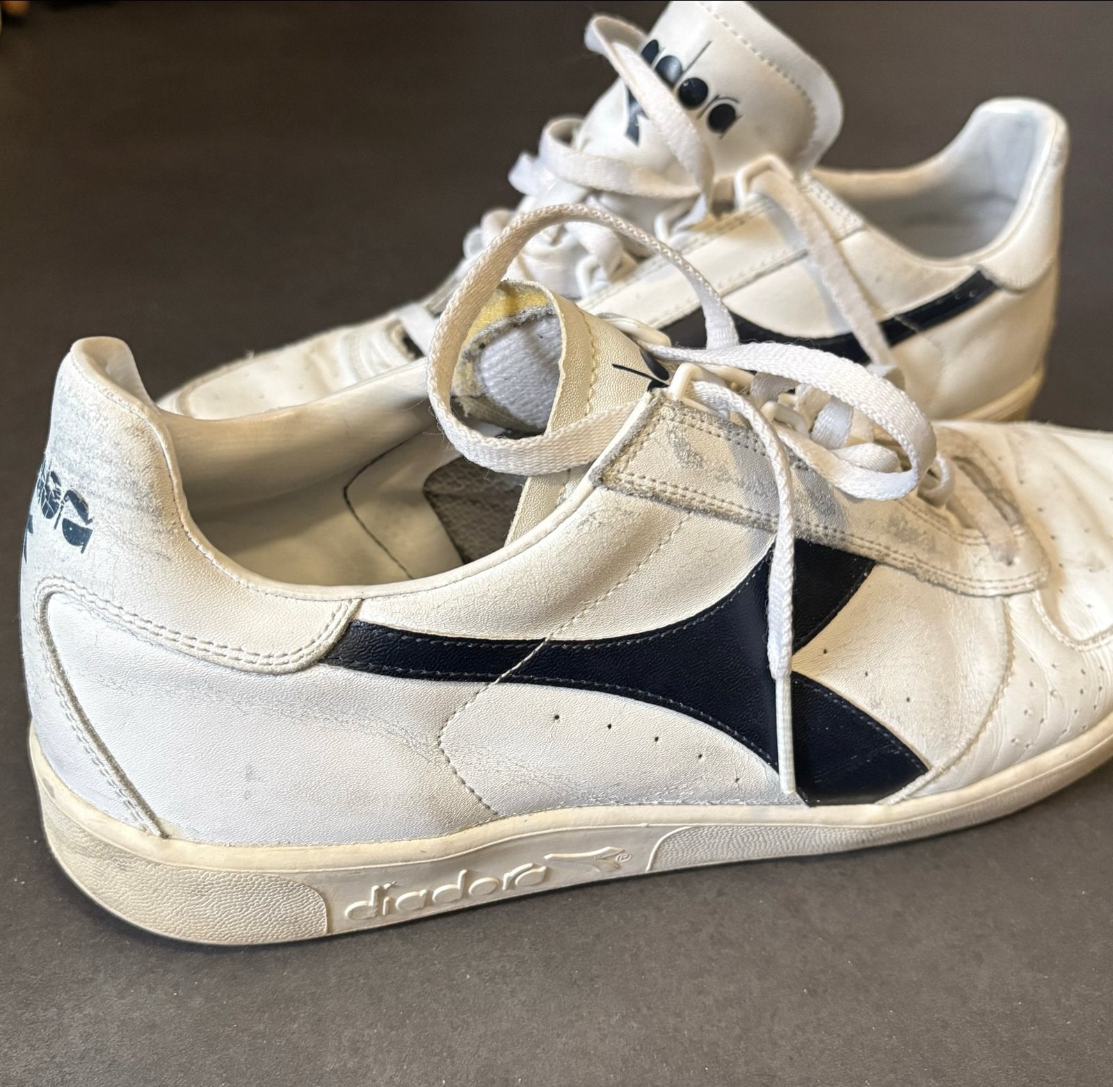 Diadora Heritage Retro Tennis Sneakers Maat 46, Kleding | Heren, Ophalen of Verzenden, Gedragen, Wit, Sneakers of Gympen