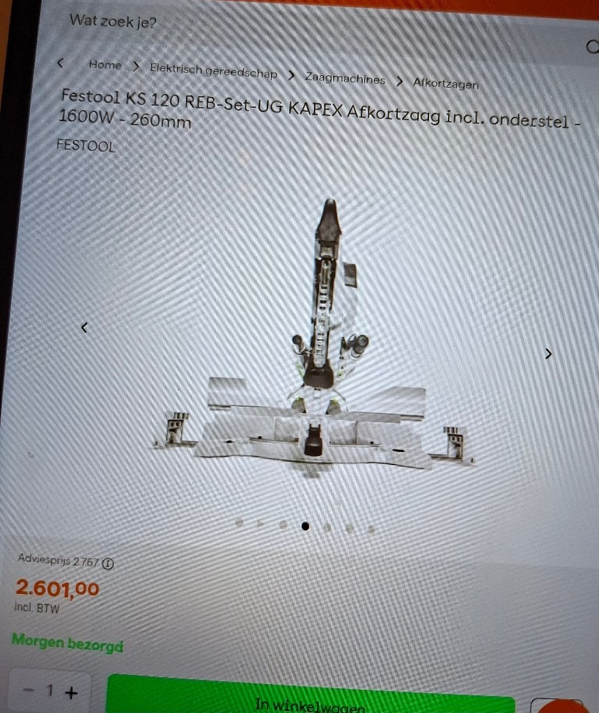 Festool Kapex afkortzaag incl.onderstel KS-120-reb, Doe-het-zelf en Verbouw, Gereedschap | Zaagmachines, Ophalen, 70 mm of meer