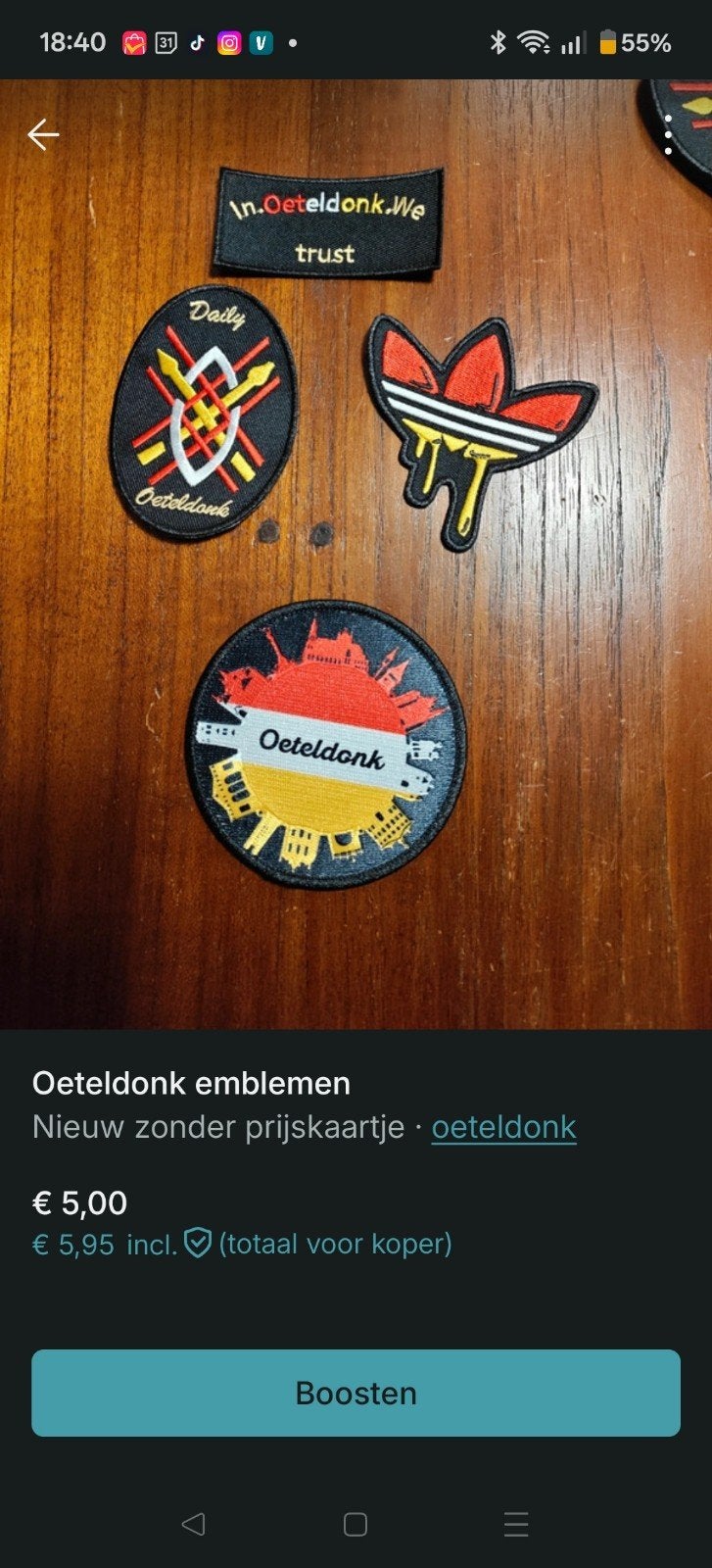 Oeteldonkse emblemen - Uniek en zelfgemaakt, Ophalen of Verzenden, Nieuw, Plaatje
