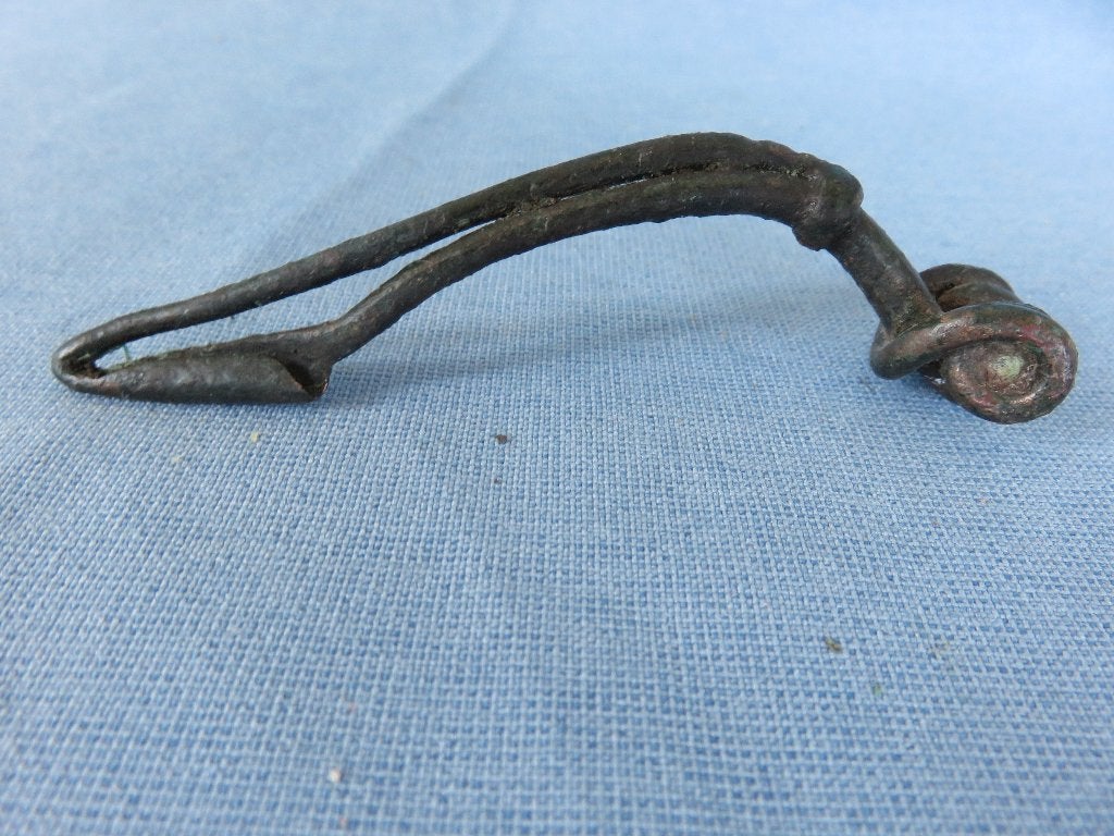 Keltische ( la Tene ) fibula in brons - 1e 2e eeuw B.C., Ophalen of Verzenden, Brons