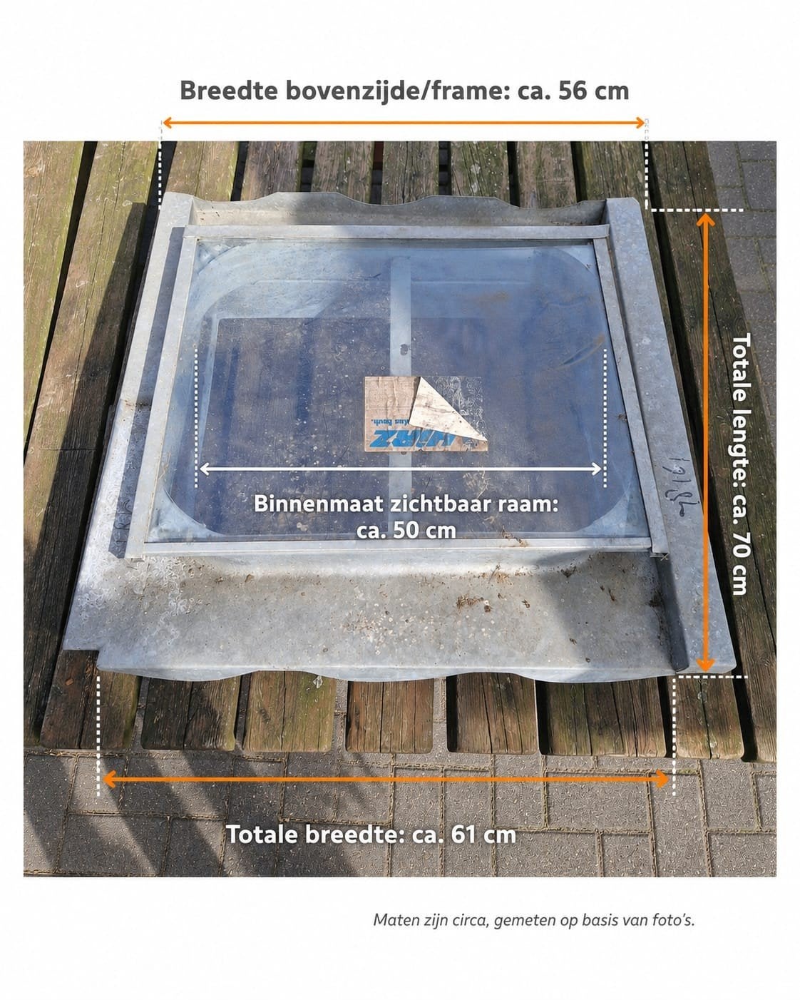 5 stuks Dakraam met afmetingen 70x61 cm, Ophalen, Gebruikt, Minder dan 80 cm, Minder dan 80 cm