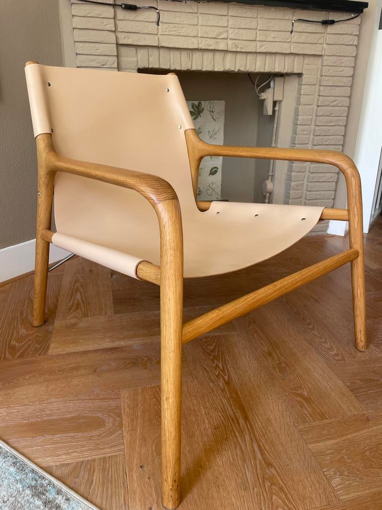 Zo goed als nieuwe Bolia fauteuil - Smoked eiken & leer, Ophalen, Minder dan 50 cm, Minder dan 75 cm, Scandi  hoogte van de zit is 35 cm diepte 54 cm