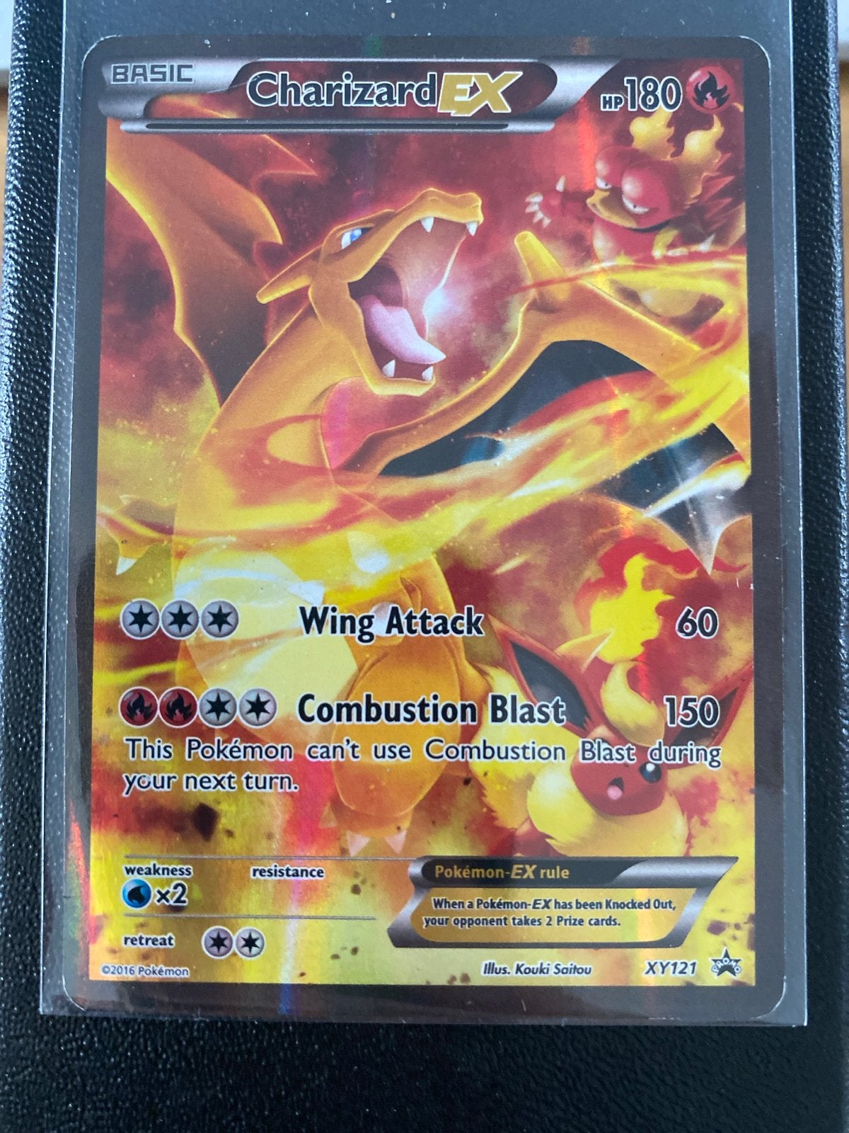 Pokémon Kaart Charizard EX XY121 - Bespeeld, Ophalen of Verzenden, Gebruikt, Losse kaart, Foil