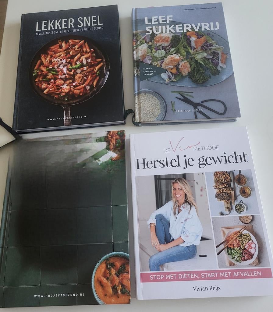 3 kookboeken: Lekker snel, Suikervrij & De Viv Methode, Ophalen of Verzenden, Zo goed als nieuw, Gezond koken
