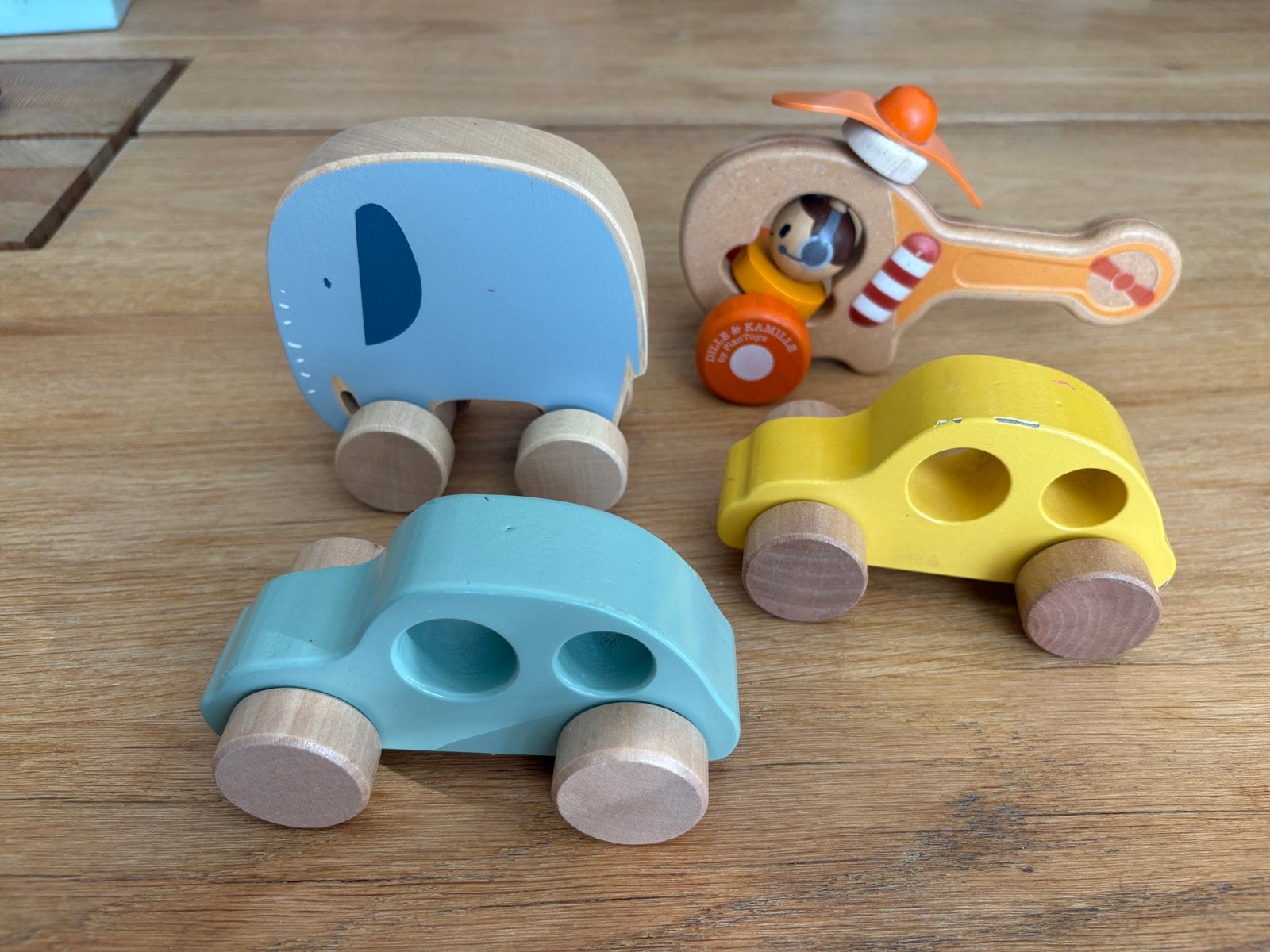 Dille & Kamille houten speelgoed set (4 stuks), Ophalen of Verzenden, Gebruikt, Overige typen
