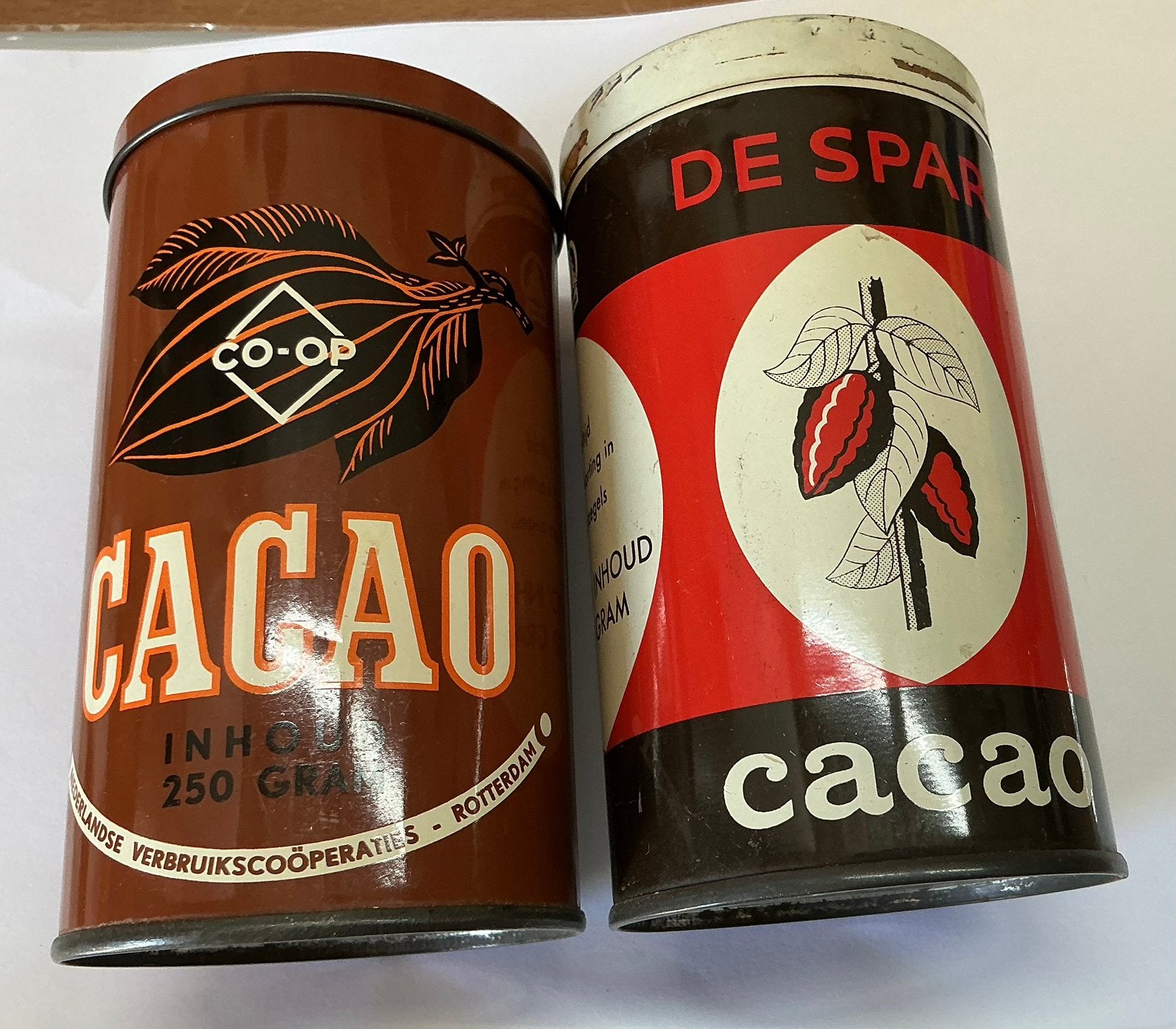 2 oude cacao blikjes spar en co-op, Verzamelen, Blikken, Ophalen of Verzenden, Gebruikt, Overige, Overige merken
