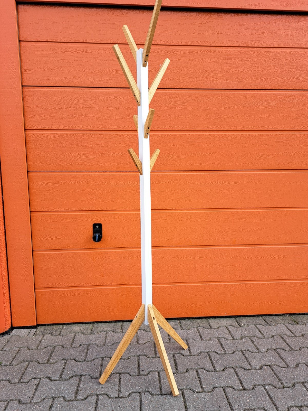 Kapstok - Staand model, wit met hout, Huis en Inrichting, Ophalen, Zo goed als nieuw, Staande kapstok, 150 tot 200 cm