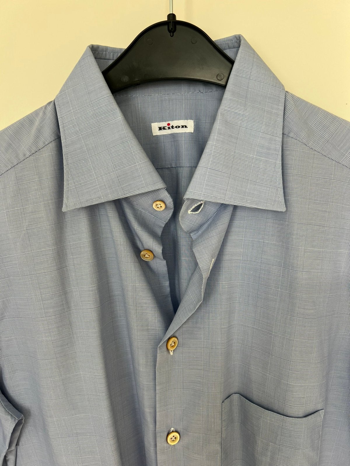 Kiton hemd 43 nieuw, Verzenden, Zo goed als nieuw, Blauw, Halswijdte 43/44 (XL)