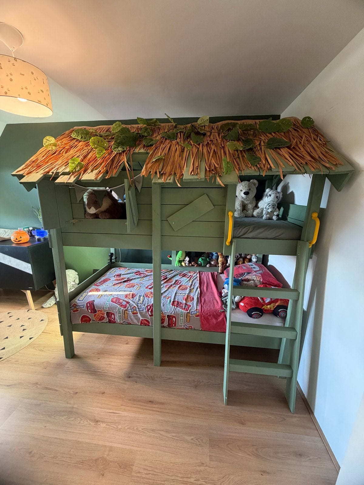 Luxe Hoogslaper met 2 Slaapplaatsen - Jungle Thema, Ophalen, Hoogslaper, 140 cm, 200 cm