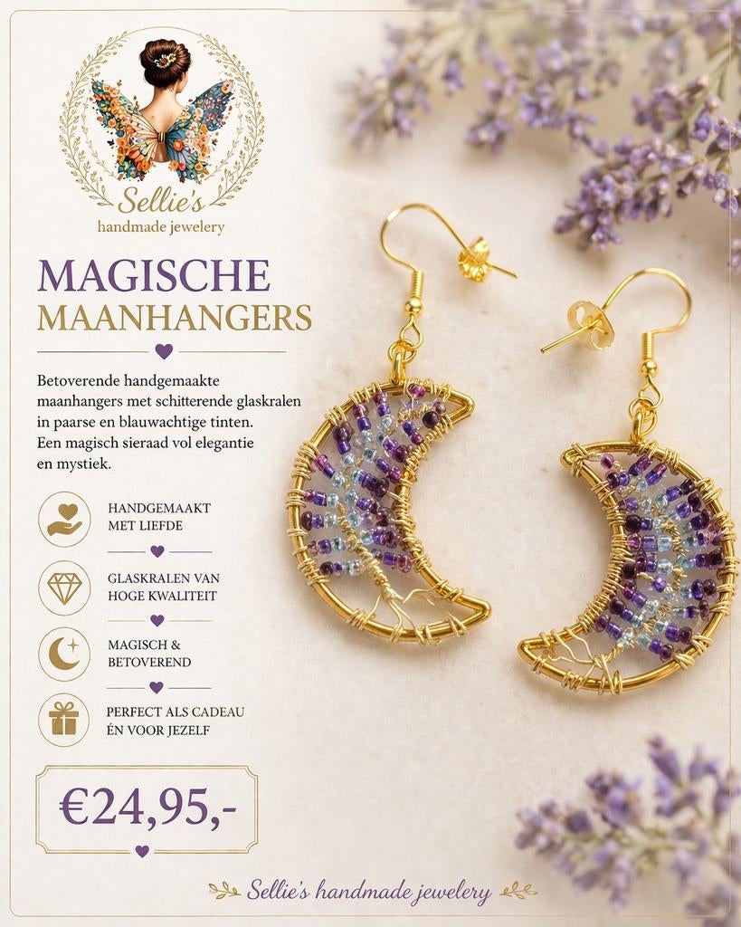 🦋 Sellie's handmade jewelery 🦋, Ophalen of Verzenden, Nieuw, Goud, Hangers