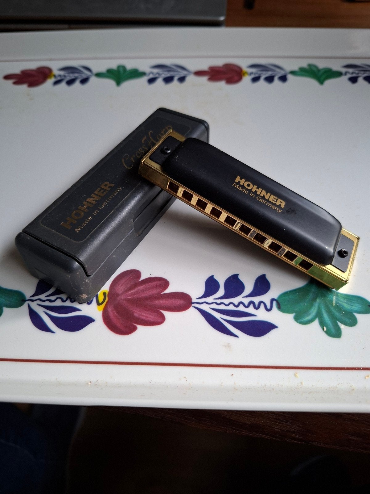 Mondharmonica Hohner Cross Harp, Muziek en Instrumenten, Ophalen, Gebruikt, C-mondharmonica, Met koffer of doosje