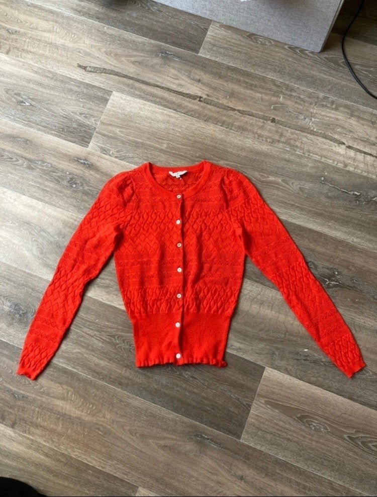 Bien Bleu rood gebreid vestje maat XS, Kleding | Dames, Ophalen of Verzenden, Nieuw, Maat 34 (XS) of kleiner, Rood
