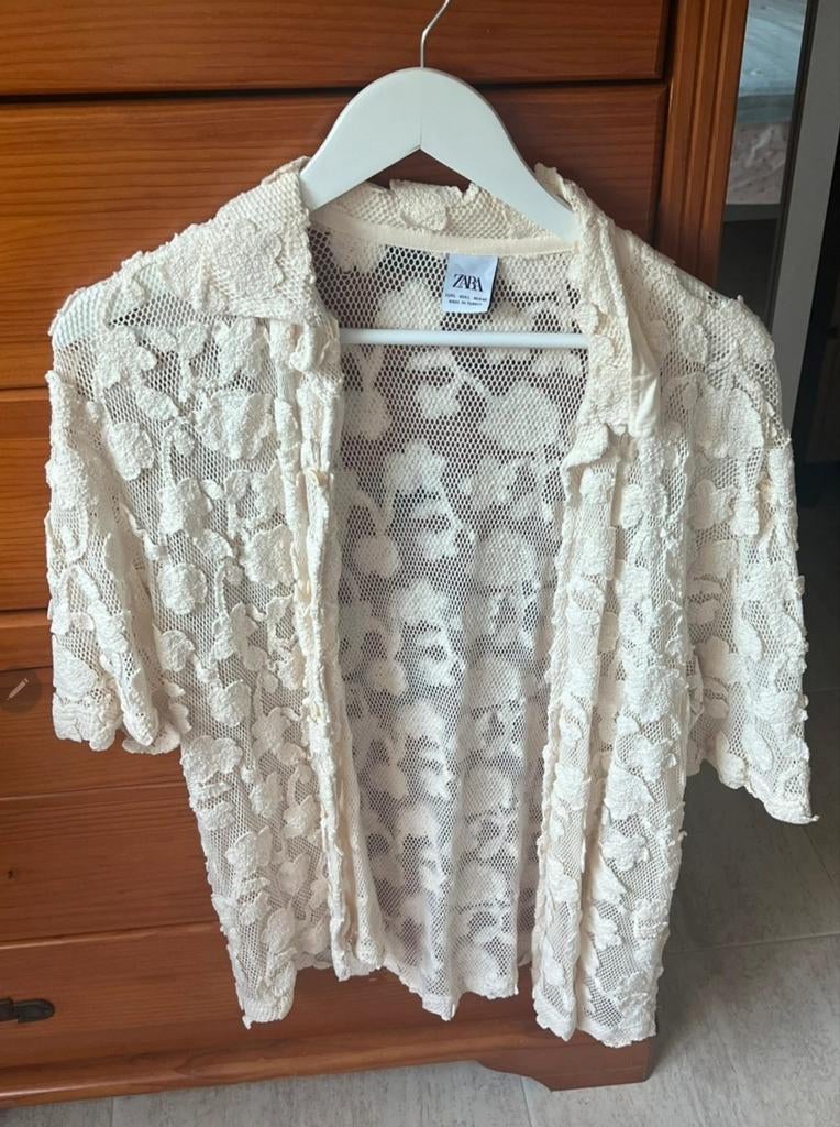 Zara gehaakte overhemd, Zara, Beige, Nieuw, Ophalen of Verzenden