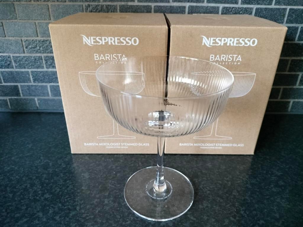 NESPRESSO: 2x BARISTA MIXOLOGIST STEMMED GLASS, Glas of Glazen, Verzenden, Nieuw, Glas