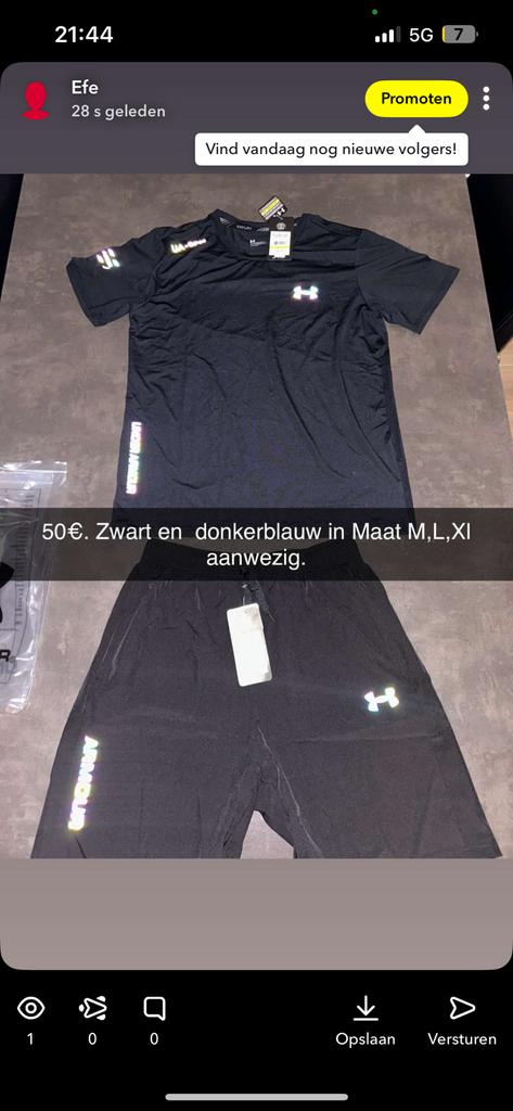 Under armour zomersetje, Zwart, Nieuw, Overige maten, Ophalen of Verzenden
