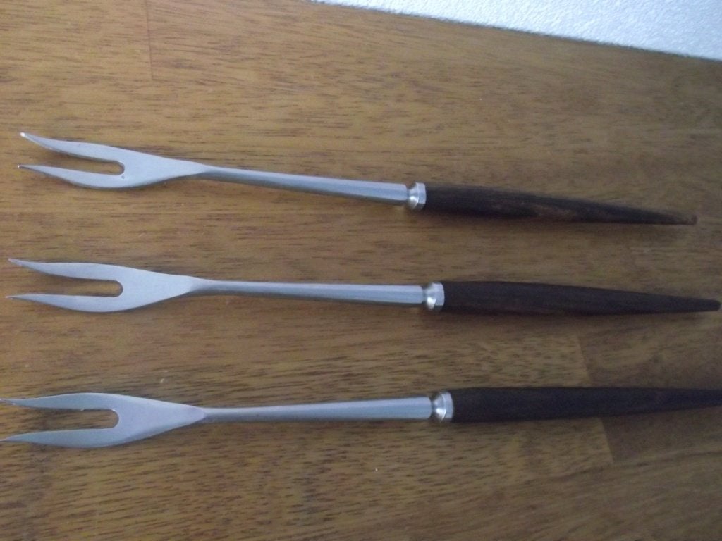 4 st teakhout fondue vork 28 cm Royal Dolphin Japan 1960 p s, Antiek en Kunst, Ophalen of Verzenden