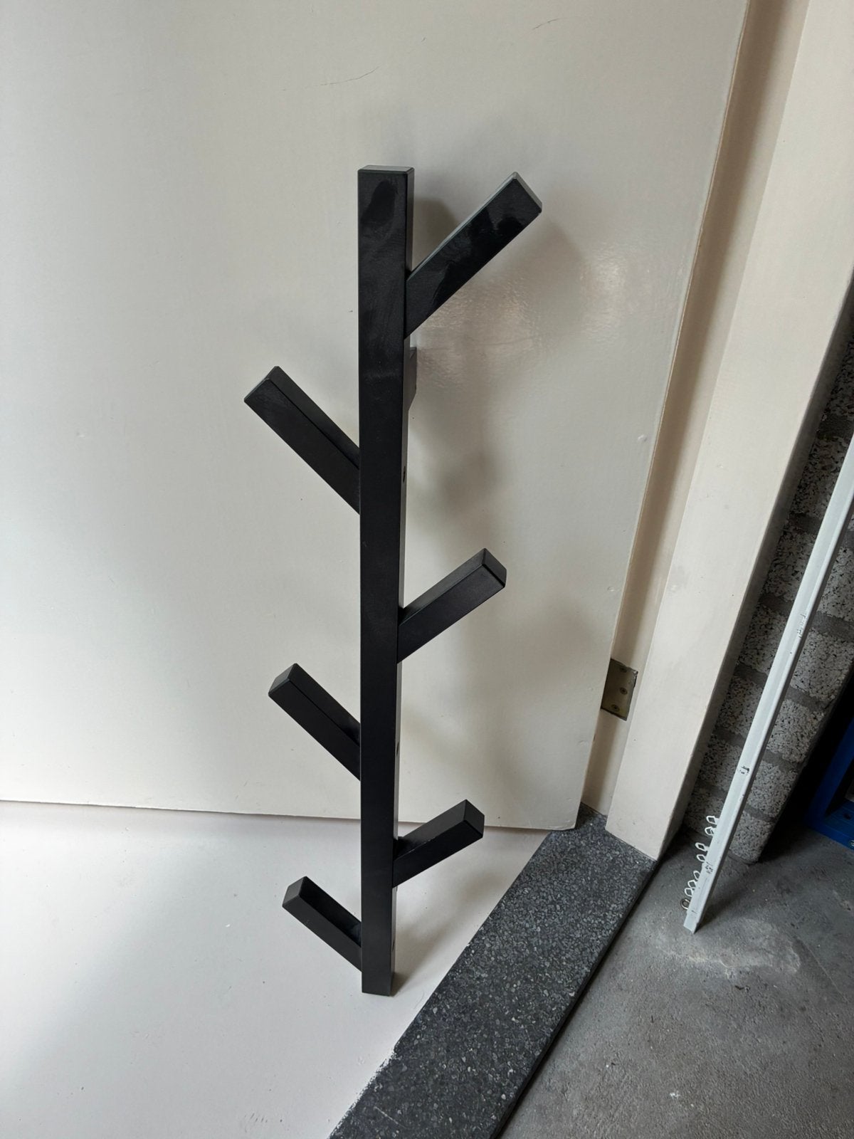 Zwarte kapstok abstracte boom/tak, Ophalen, Hout, Wandkapstok, 100 tot 150 cm