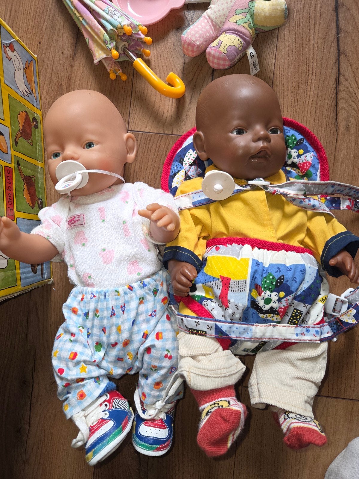 Vintage Baby Born poppen set jaren '90 (Zapf Creation), Ophalen of Verzenden, Gebruikt, Babypop