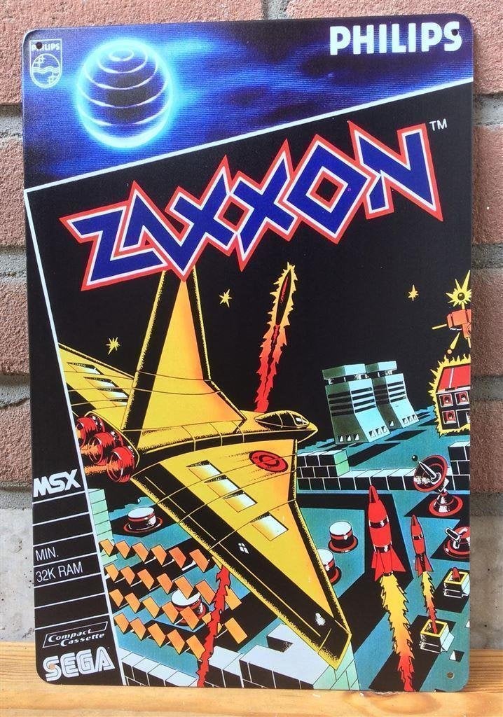 ZAXXON MSX Metalen Wandbord Poster Sega Philips, 1 speler, Verzenden, Nieuw, Vanaf 3 jaar