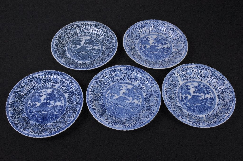 Mosa Maastricht Porselein – Set 5 Chinoiserie Borden, Antiek en Kunst, Ophalen of Verzenden