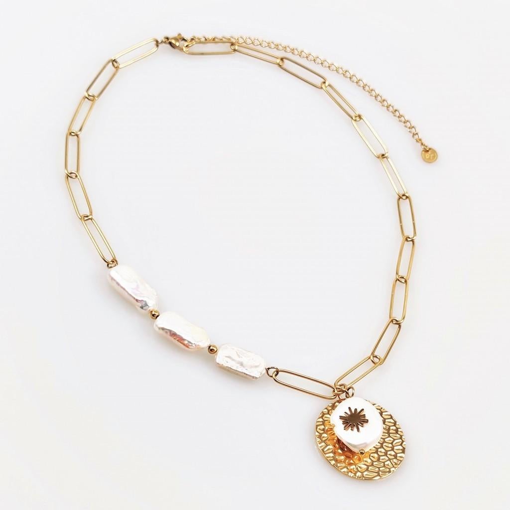 Paperclip Schakelketting Dames  RVS Geel Gold Plated, Overige materialen, Verstelbaar, Birgitta-Gracht 33, 6465 EL Kerkrade, Nederland