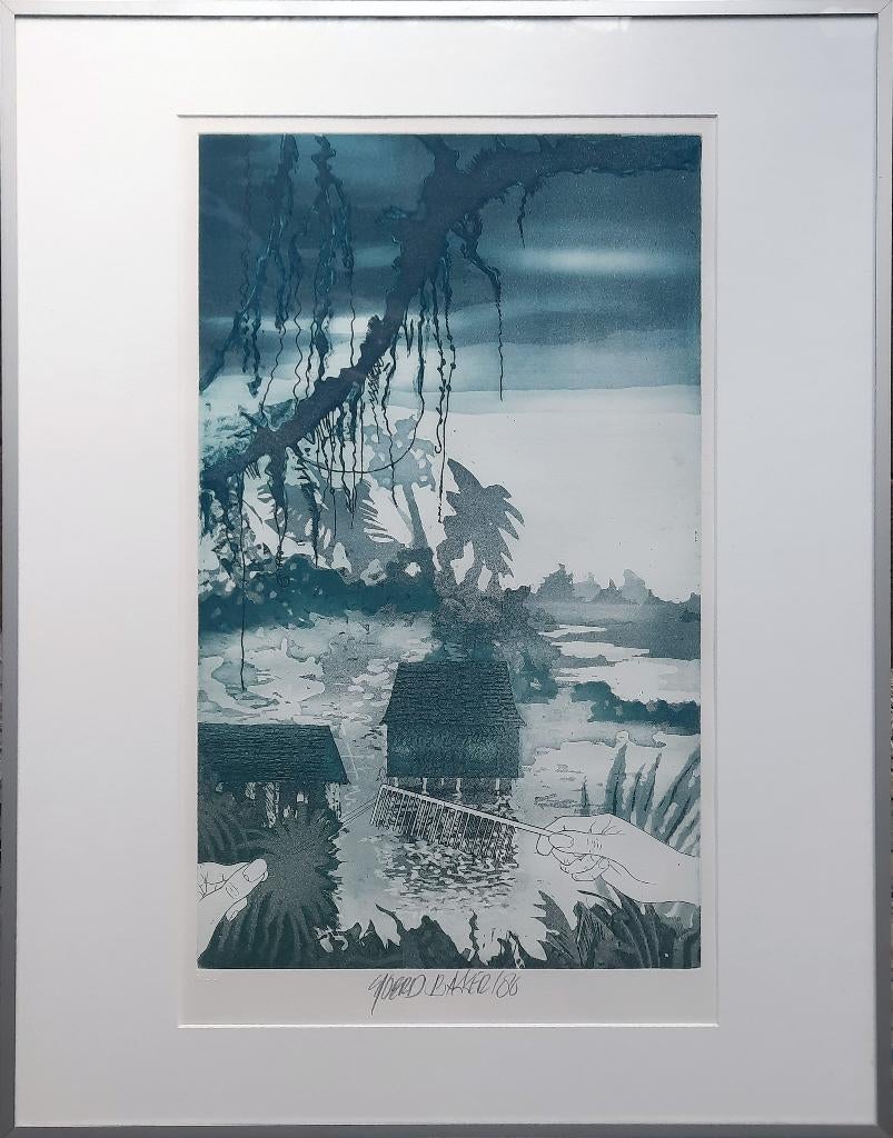 Thais Huisje - Kunstenaar: Sjoerd Bakker, 66 cm, Landschap, 51 cm, 1950 - 1999
