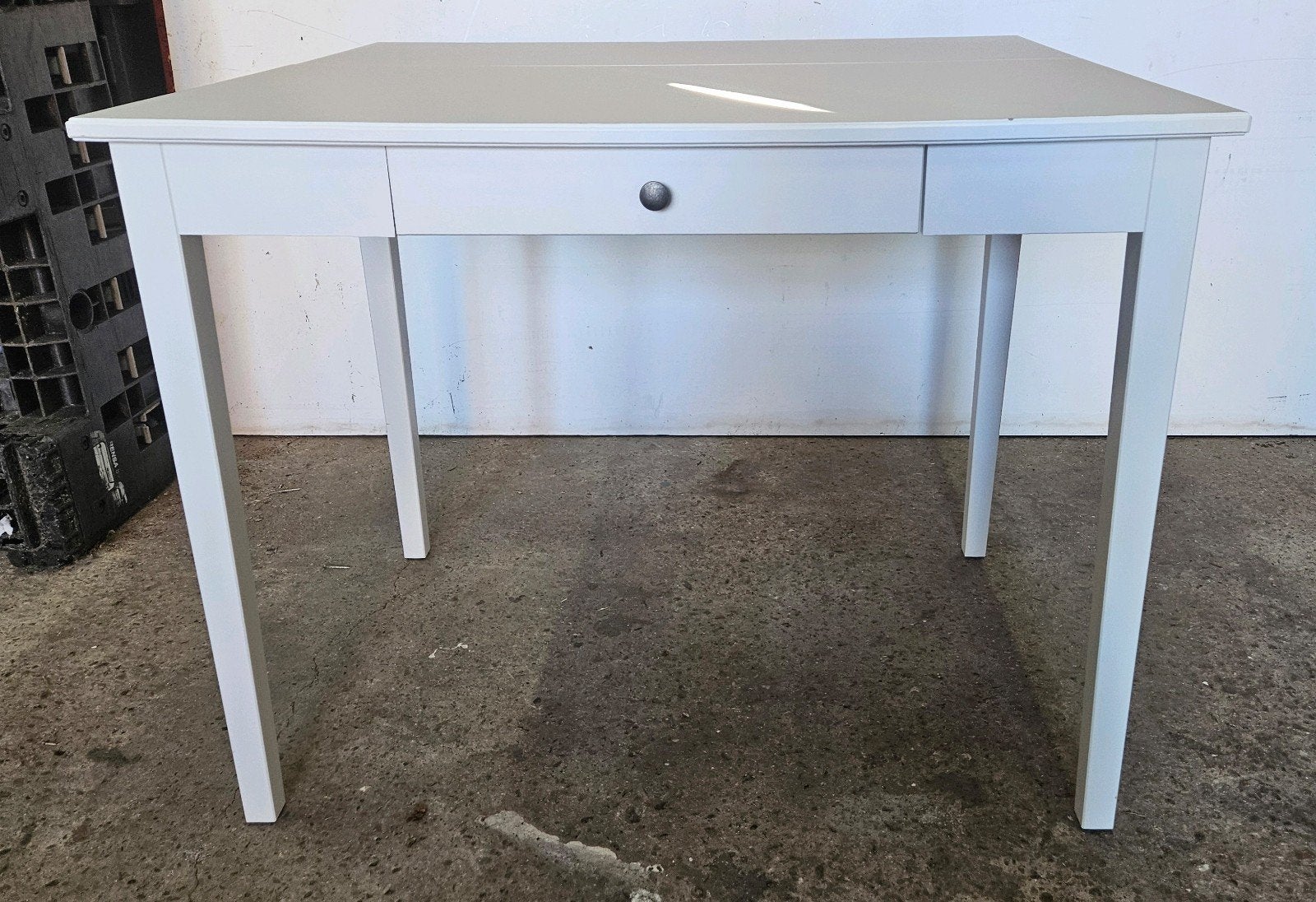 Ikea IDANÄS eettafel/bureau met lade - uitschuifbaar, Ophalen, Gebruikt, 50 tot 100 cm, Overige houtsoorten