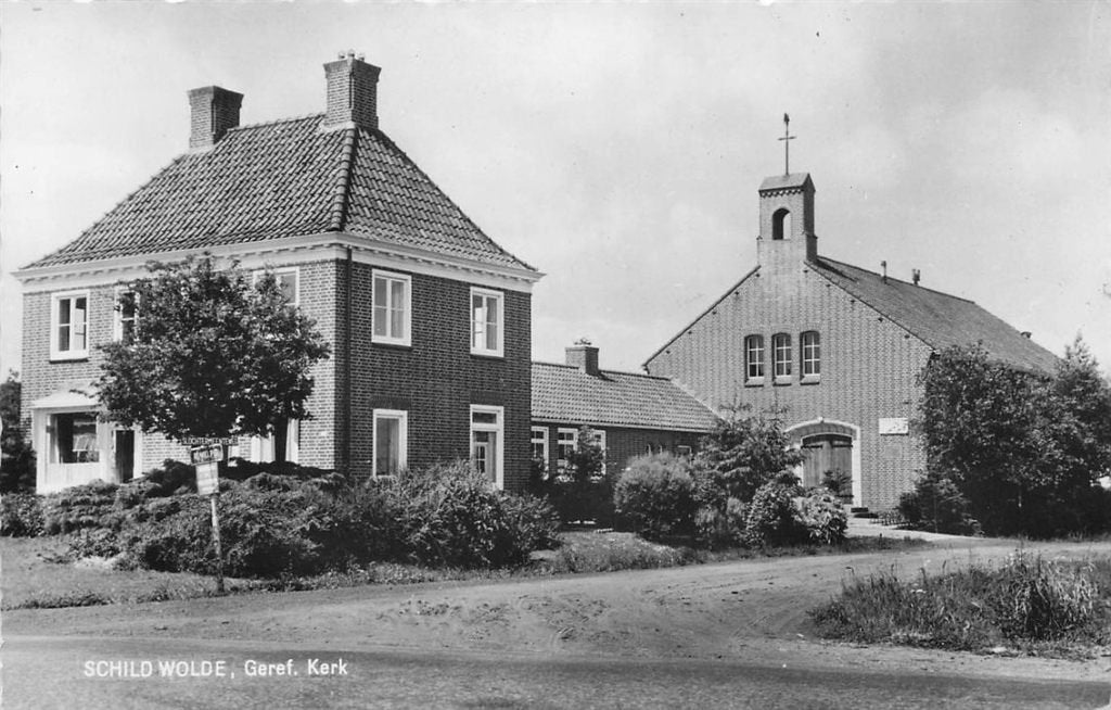 703-366-021 Schildwolde Geref Kerk, Verzamelen, Ansichtkaarten | Nederland, Verzenden, Voor 1920, Groningen