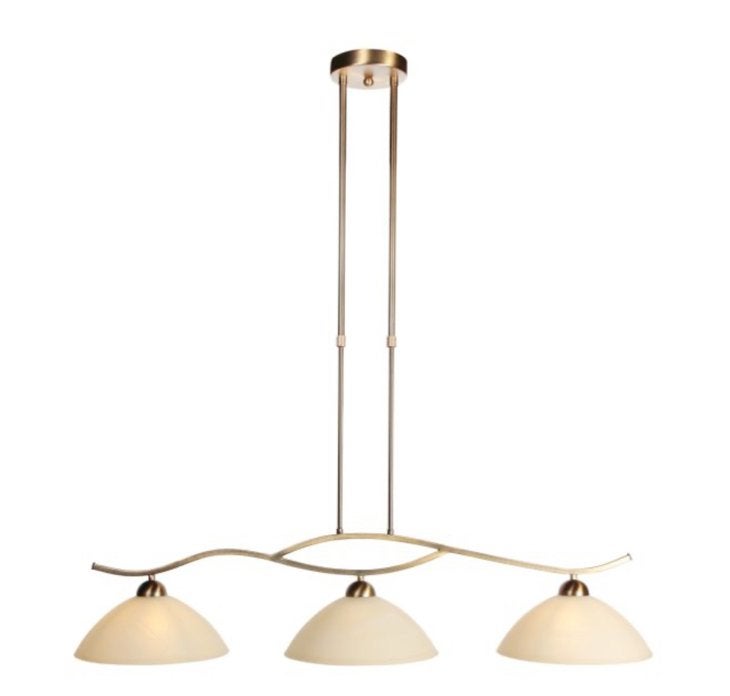 Steinhauer Anthea 4326BR Klassieke Hanglamp 3 Amber Glazen, Huis en Inrichting, Lampen | Hanglampen, Ophalen, Nieuw, Glas, E14 (klein)