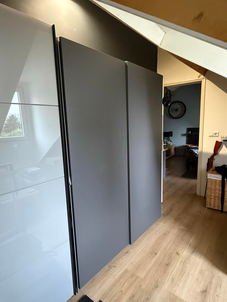 IKEA PAX kledingkast – donkergrijs | 150x201x58 cm, Overige materialen, 100 tot 150 cm, 200 cm of meer, Zo goed als nieuw
