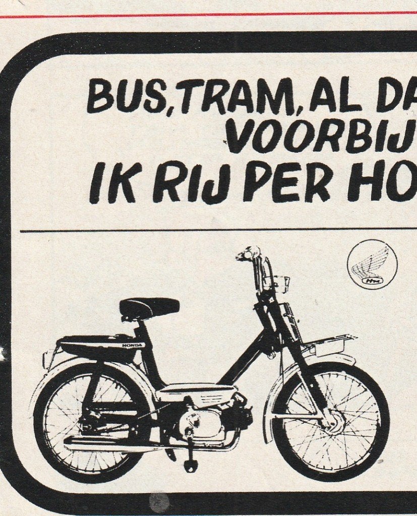 Retro reclame 1969 Honda Amigo brommer geen bus tram, Verzamelen, Verzenden, Overige typen