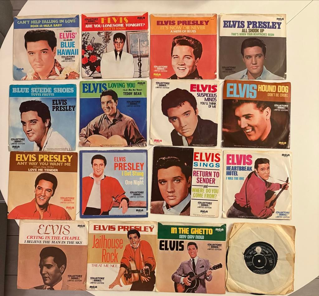 Elvis Presley 🎶singles incl koffer  🧳 vintage compleet, Gebruikt, 7 inch, Single, Ophalen of Verzenden