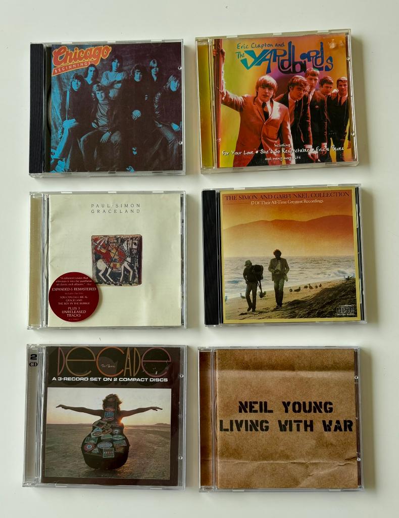 Chicago, Clapton, Paul Simon, Garfunkel, Neil Young, Ophalen of Verzenden, Gebruikt