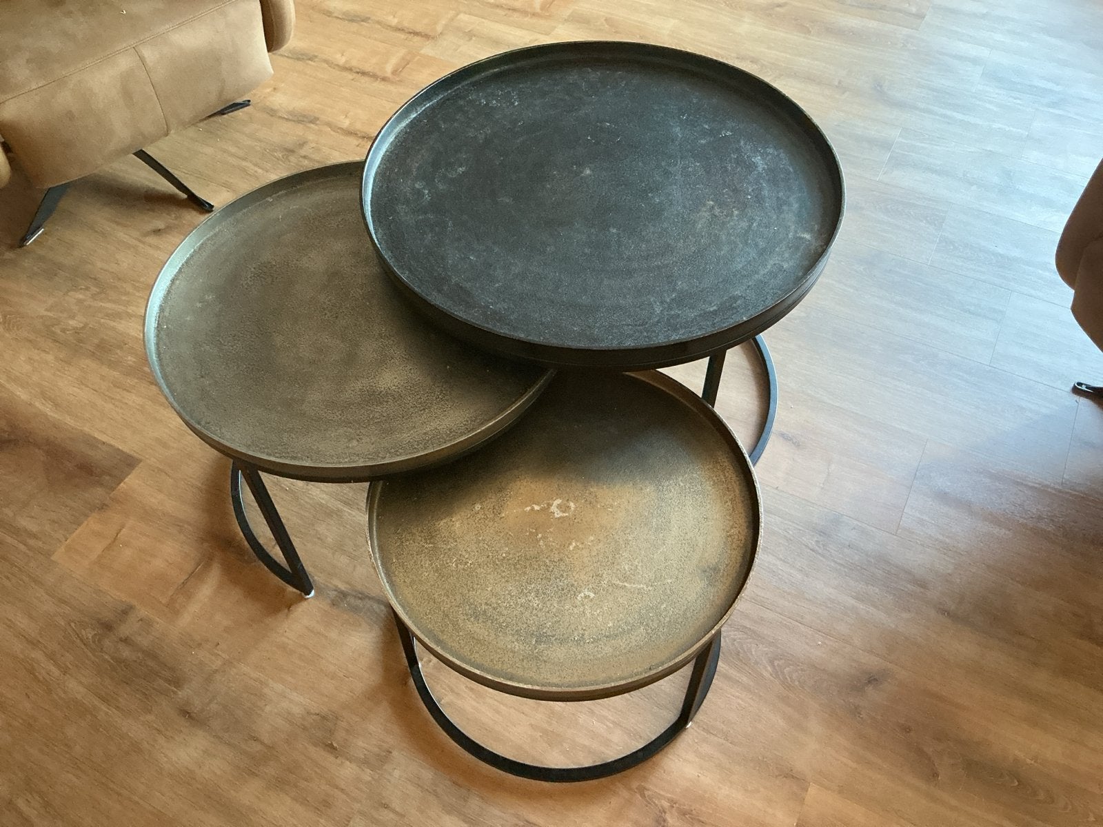 Set van 3 (bijzet) tafels - ook apart te gebruiken, Huis en Inrichting, Tafels | Bijzettafels, Ophalen, Minder dan 45 cm, Gebruikt