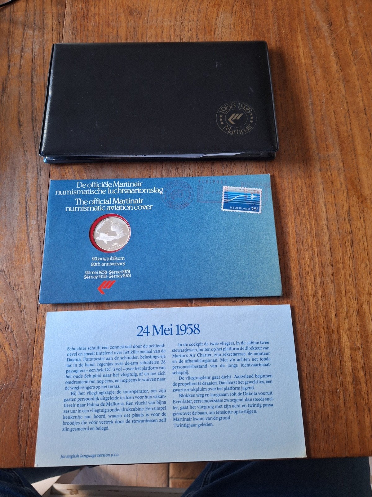Martinair 20-jarig jubileum numismatische luchtvaartomslag, Ophalen of Verzenden, Nederland, Munten