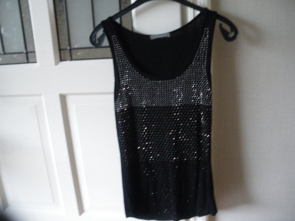 nieuw heel mooi zwart glitter topje mt smal merk vince otto, Zwart, Nieuw, Ophalen of Verzenden, Maat 36 (S)